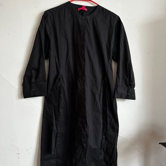 Isaac Mizrahi New York Cotton Poplin Side Tie Shirt Dress (Medium) - Picture 2 of 7